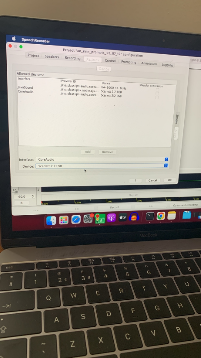 Resetting SpeechRecorder settings to align with 2023 prompts corpus